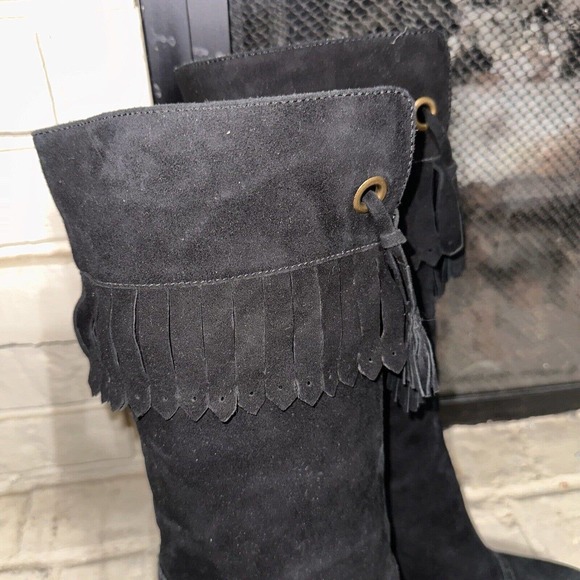 Imagine Vince Camuto Boots Fringe Black Suede Leather Women’s Size 10 - Picture 14 of 16